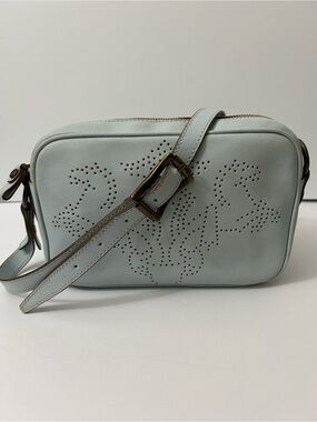 Prix de Dressage - Light Blue Italian Leather Crossbody Bag Equestrian Inspired